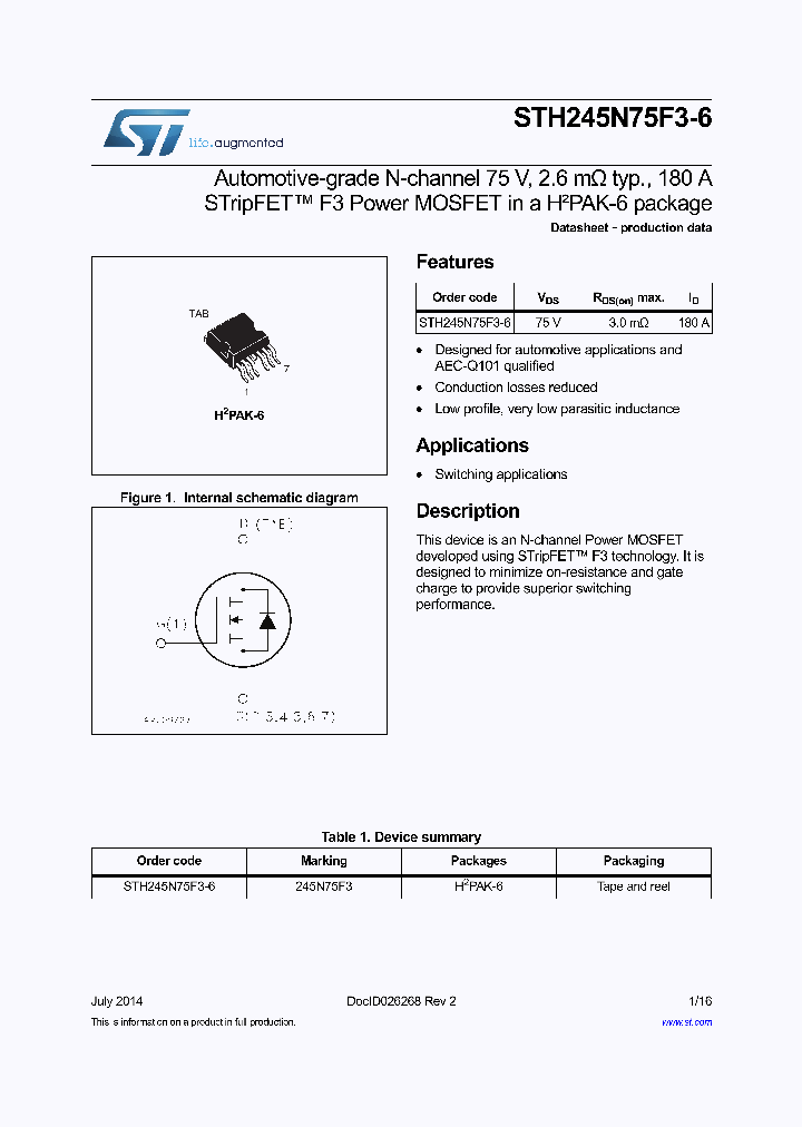 STH245N75F3-6_8311499.PDF Datasheet
