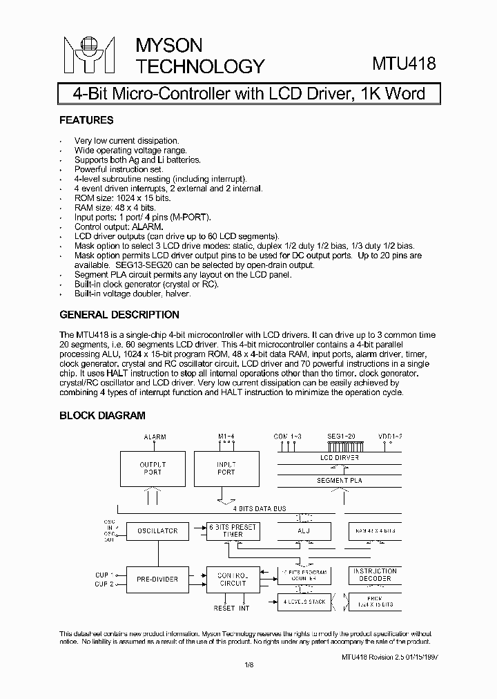 MTU418_8311759.PDF Datasheet