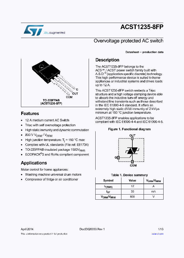ACST1235-8FP_8312306.PDF Datasheet