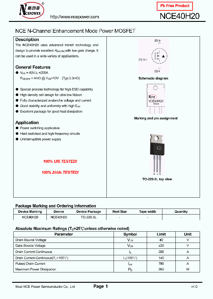 NCE40H20_8312347.PDF Datasheet