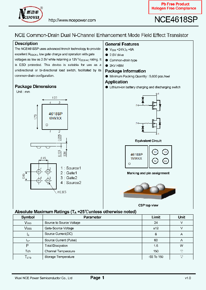 NCE4618SP_8312363.PDF Datasheet