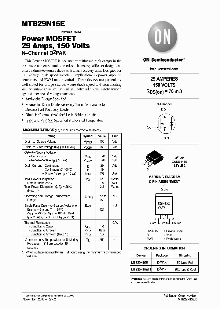 MTB29N15ET4_8312876.PDF Datasheet