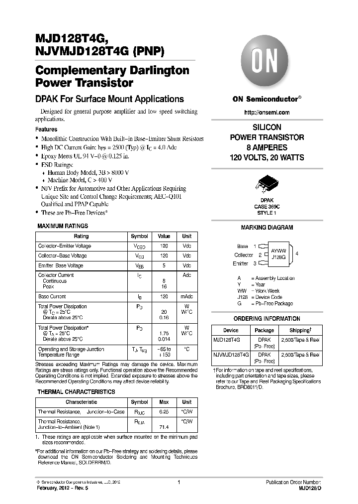 NJVMJD128T4G_8313962.PDF Datasheet