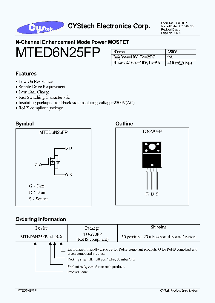 MTED6N25FP_8314660.PDF Datasheet