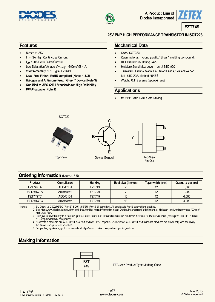 FZT749QTA_8314814.PDF Datasheet