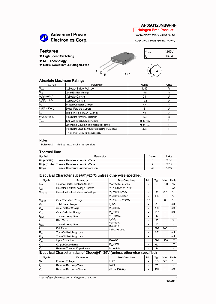 AP05G120NSW-HF-14_8315742.PDF Datasheet