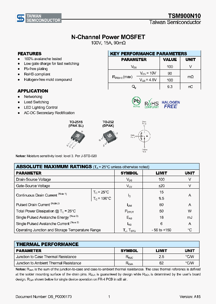 TSM900N10CHX0G_8316053.PDF Datasheet
