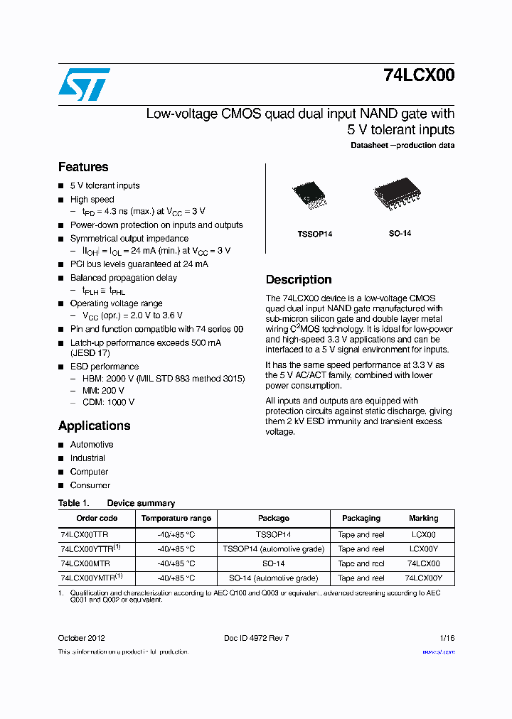 74LCX00YTTR_8316336.PDF Datasheet