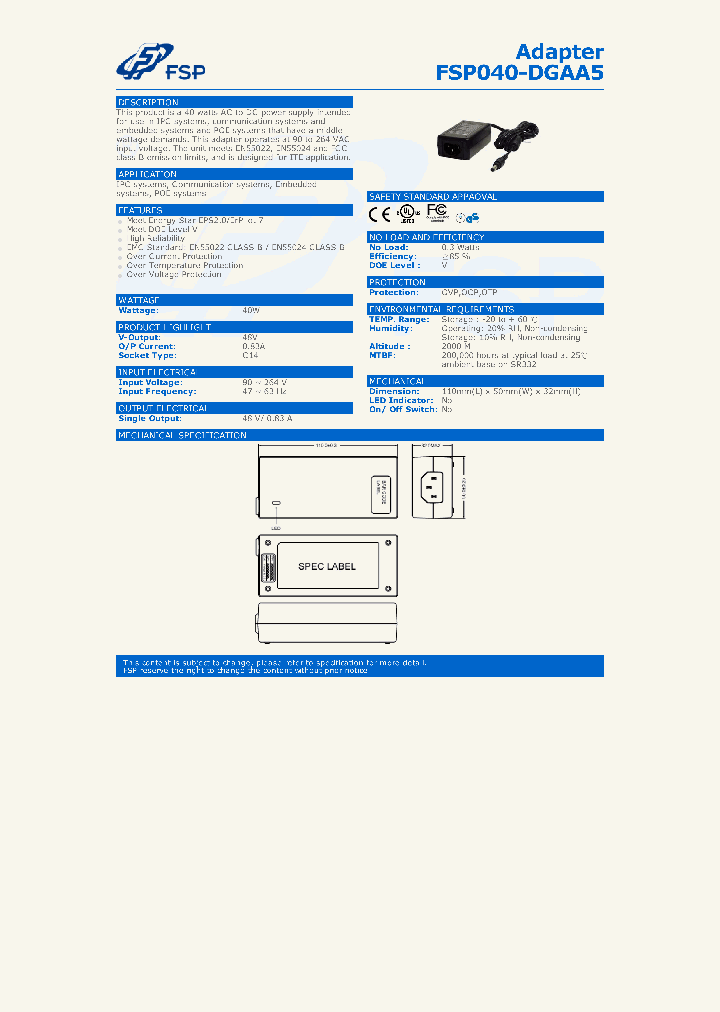 FSP040-DGAA5_8317514.PDF Datasheet