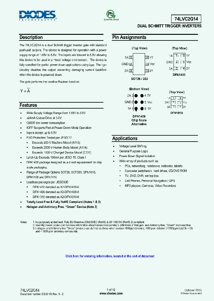 74LVC2G14DW-7_8318519.PDF Datasheet