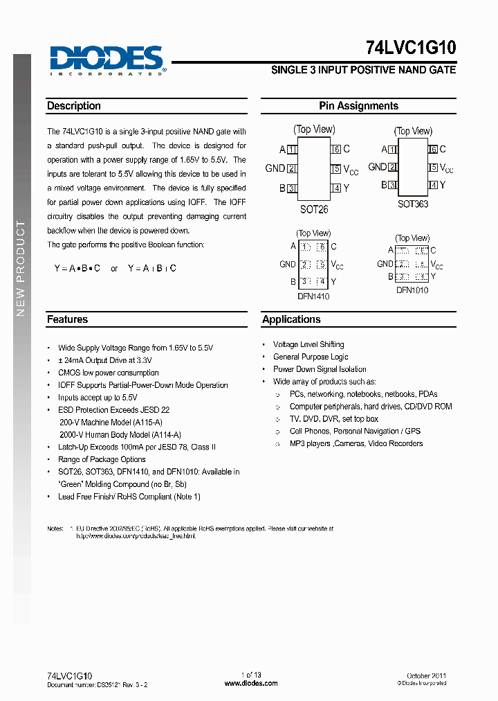 74LVC1G10DW-7_8318511.PDF Datasheet