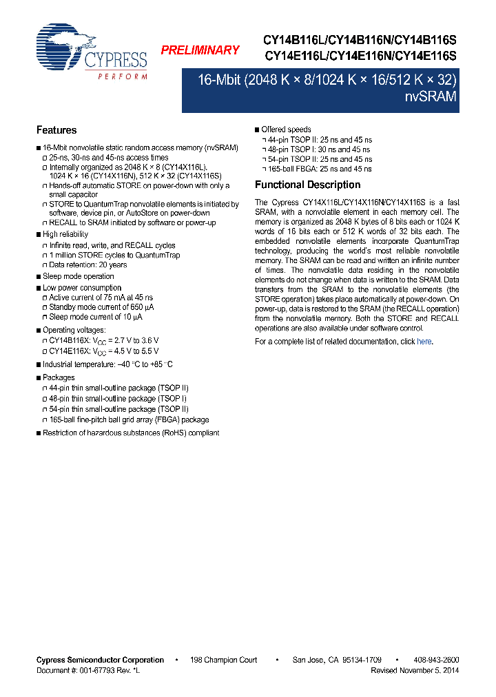 CY14B116N-BZ25XIT_8318631.PDF Datasheet