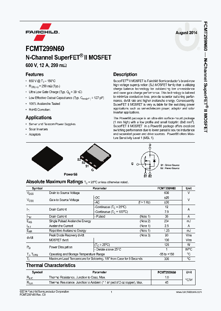 FCMT299N60_8319191.PDF Datasheet