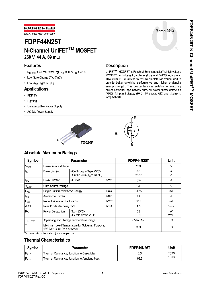 FDPF44N25T_8321511.PDF Datasheet