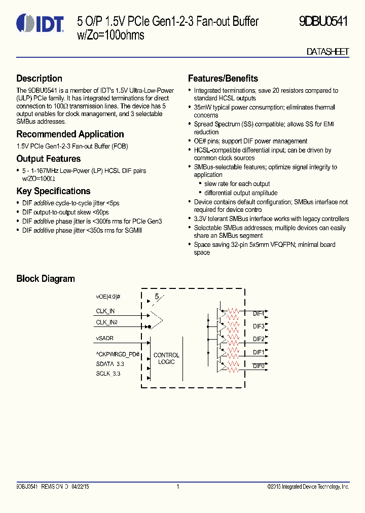 9DBU0541_8322029.PDF Datasheet