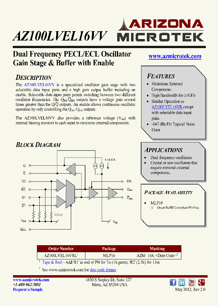 AZ100LVEL16VRL_8323625.PDF Datasheet