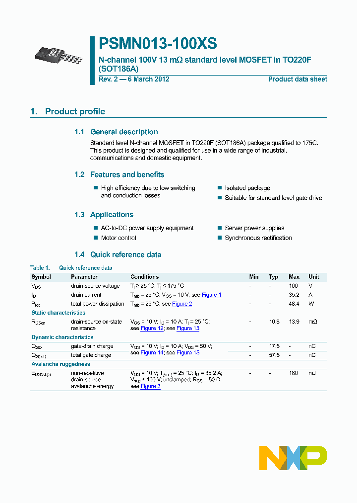 PSMN013-100XS_8323870.PDF Datasheet