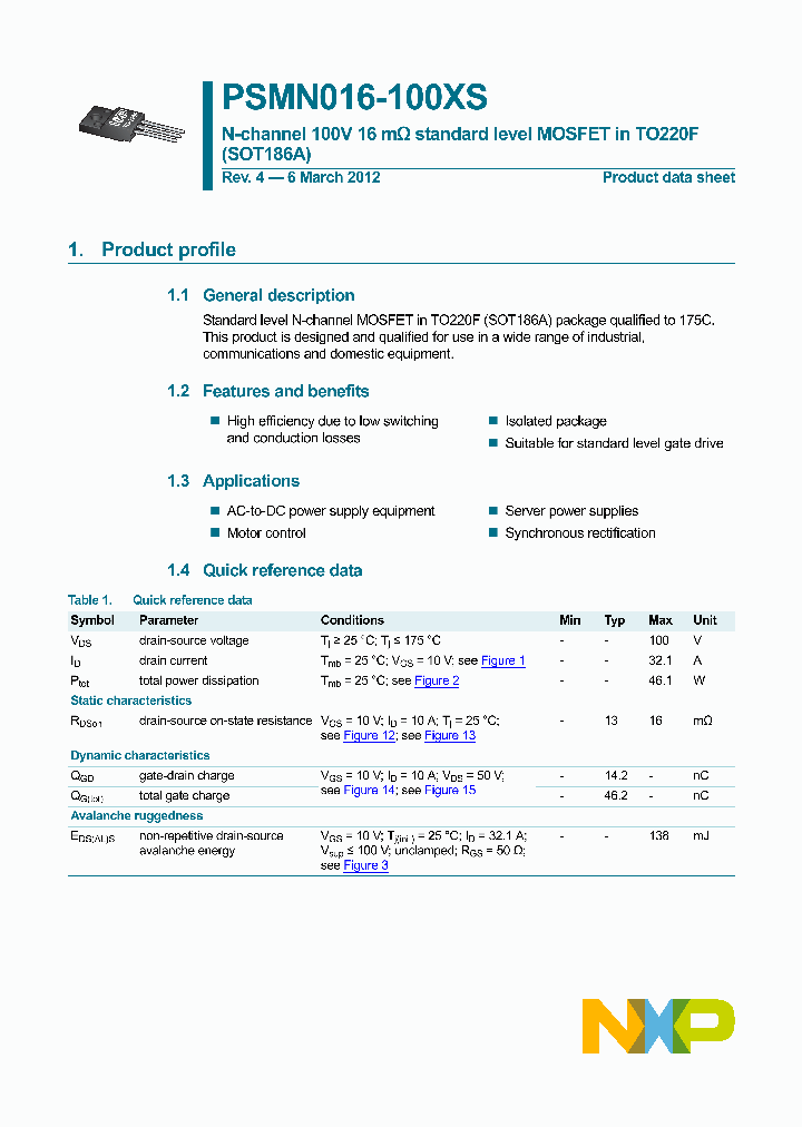 PSMN016-100XS_8323871.PDF Datasheet