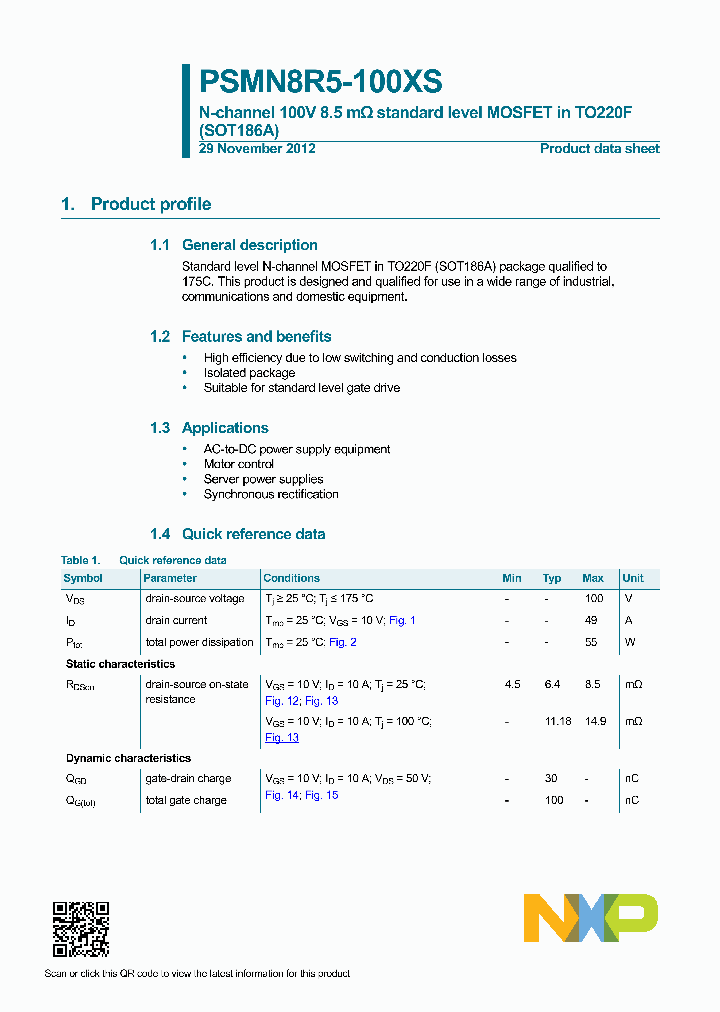 PSMN8R5-100XS_8323878.PDF Datasheet