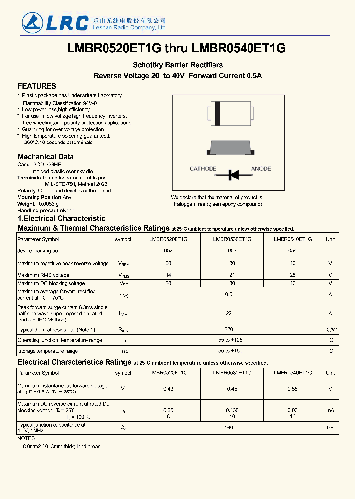 LMBR0520ET1G_8324952.PDF Datasheet