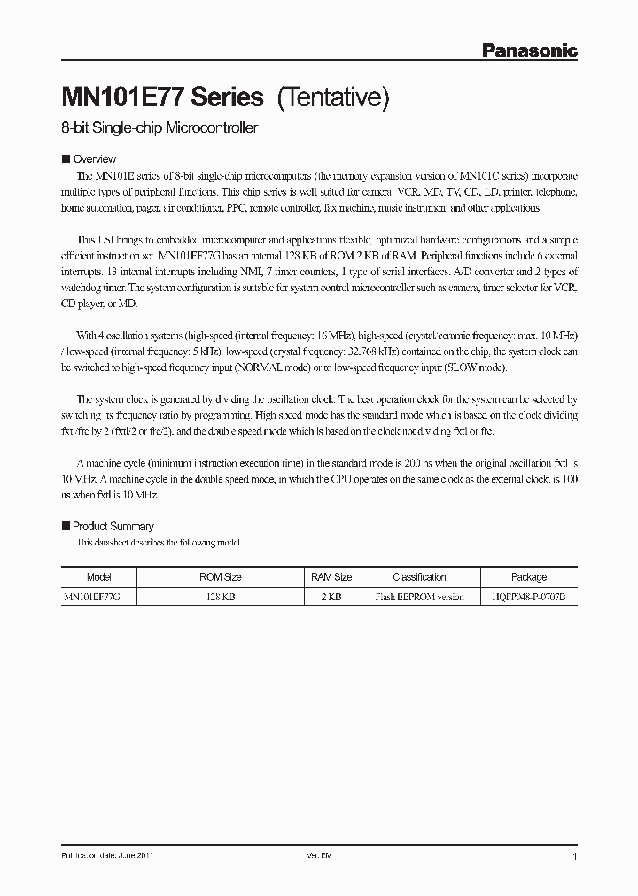 MN101EF77G_8325083.PDF Datasheet