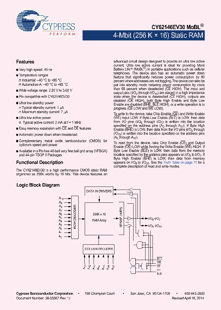 CY62146EV30LL-45BVXIT_8325704.PDF Datasheet