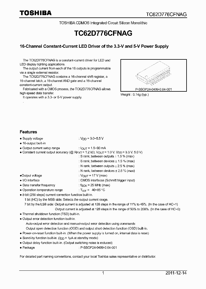 TC62D776CFNAG_8326640.PDF Datasheet