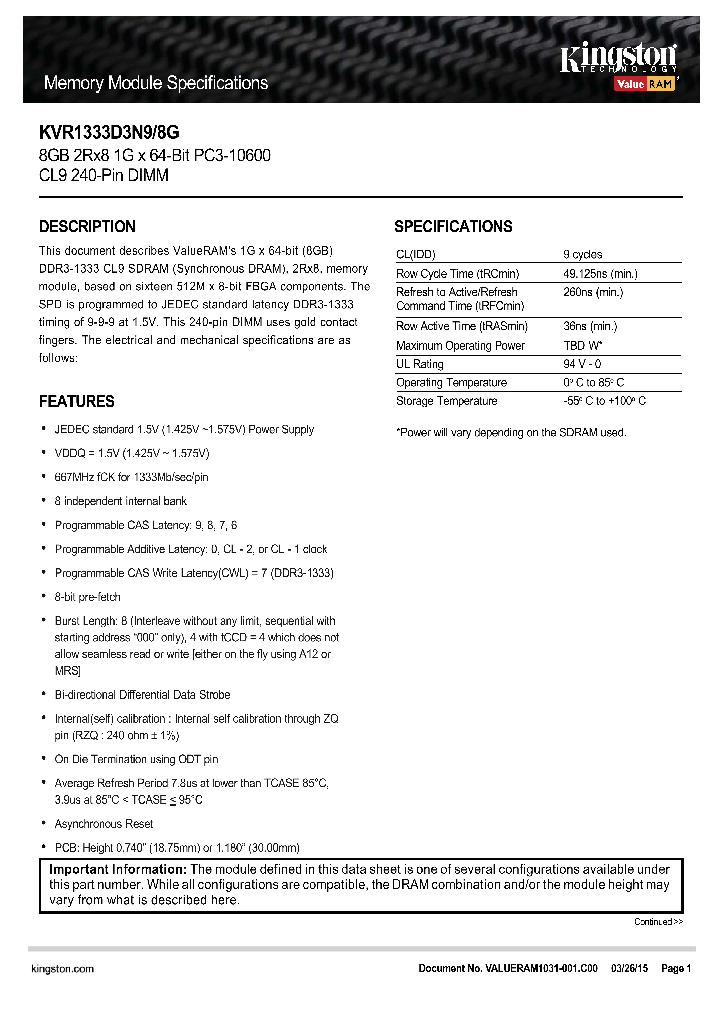 KVR1333D3N9-8G_8326898.PDF Datasheet