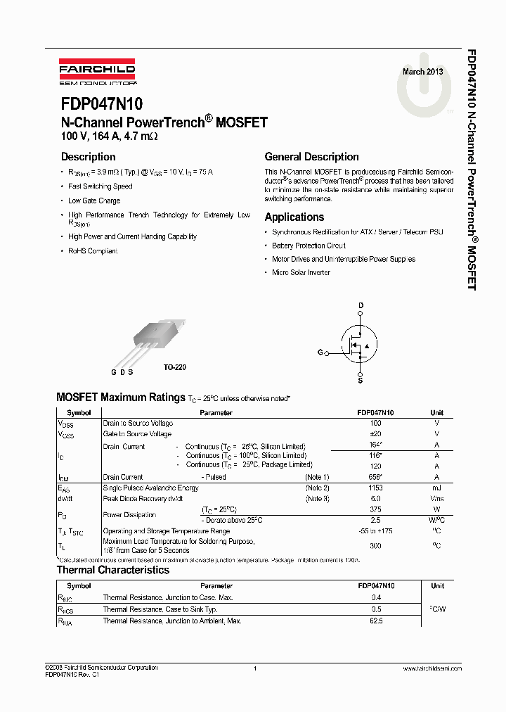 FDP047N10_8327115.PDF Datasheet