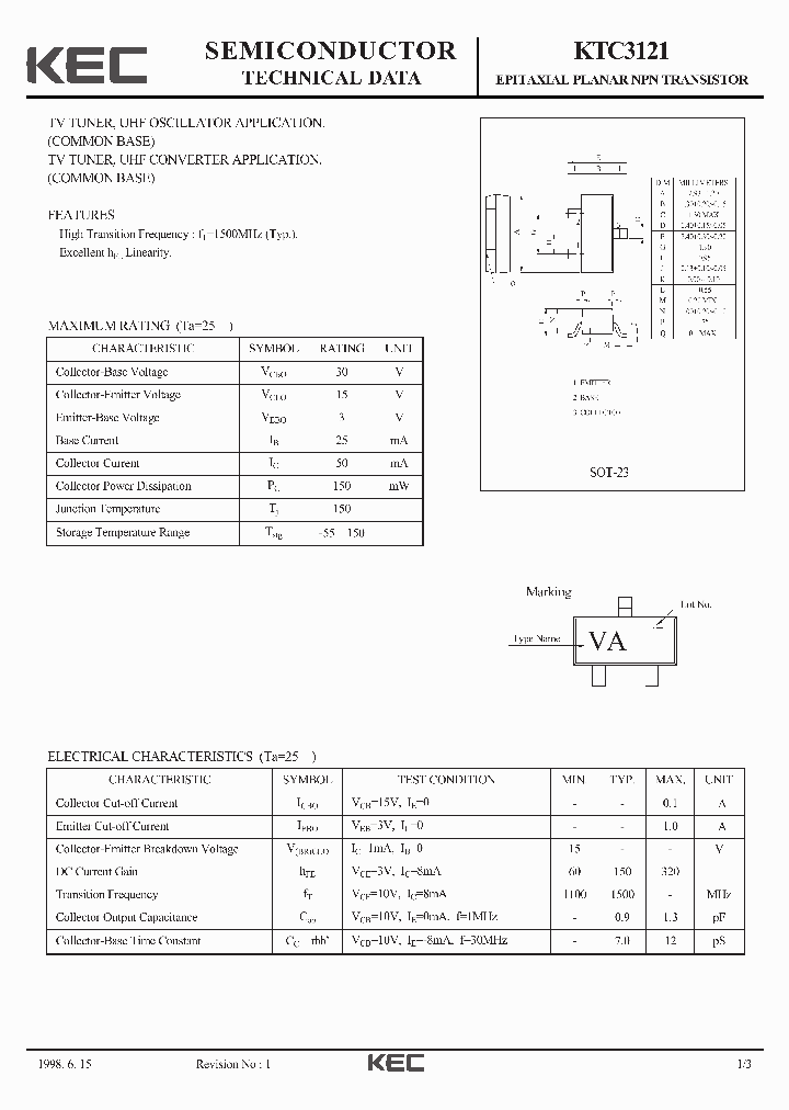 KTC3121-15_8327475.PDF Datasheet