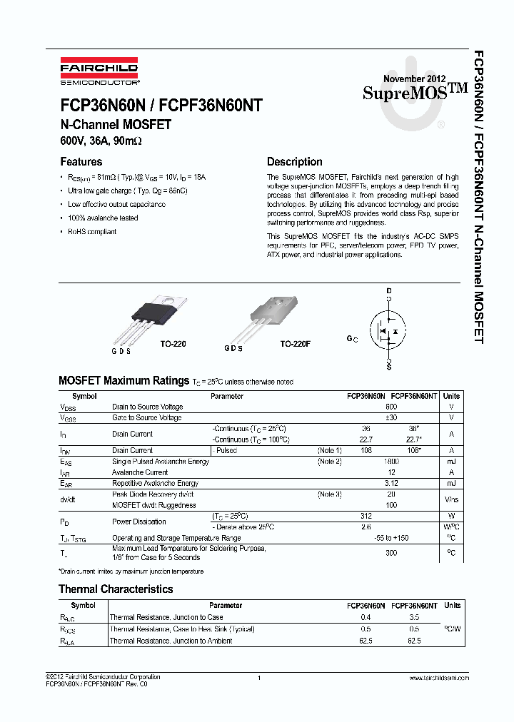 FCP36N60N_8328015.PDF Datasheet