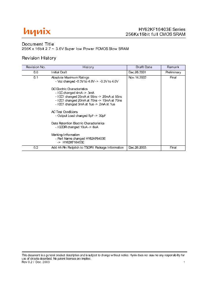 HY62KF16403E_8328500.PDF Datasheet
