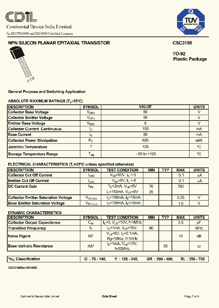 CSC3198BL_8328715.PDF Datasheet