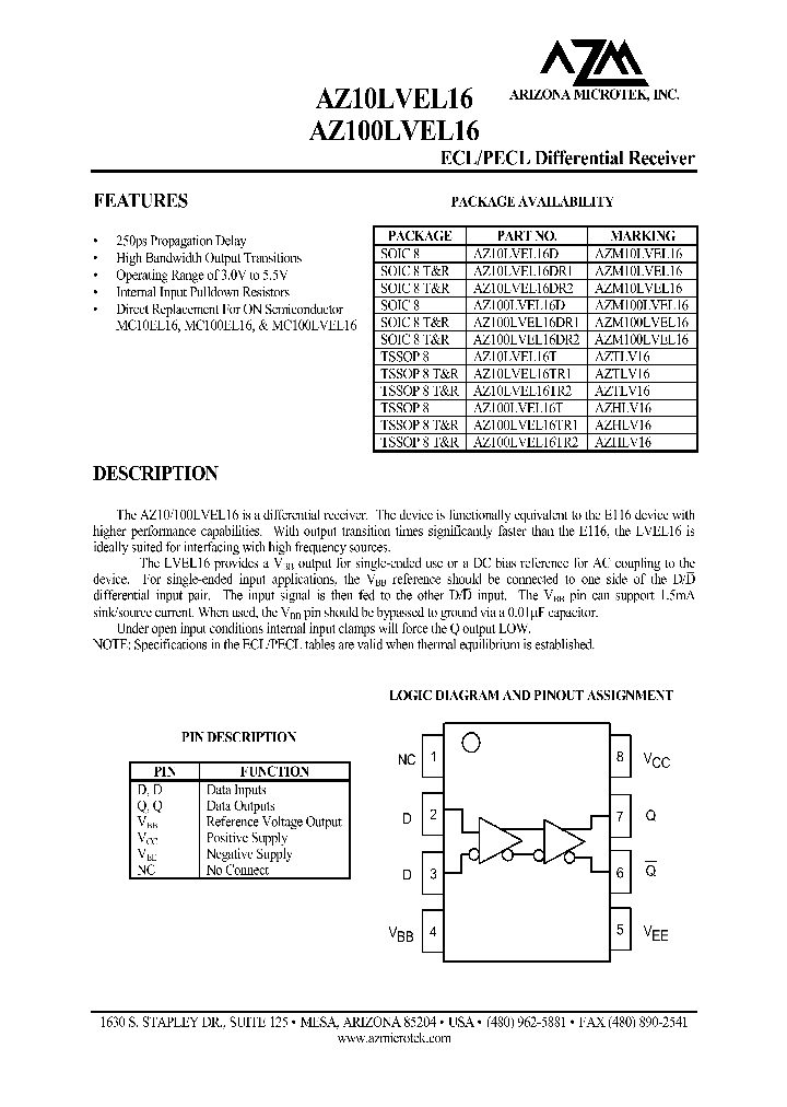 AZ100LVEL16DR1_8329465.PDF Datasheet