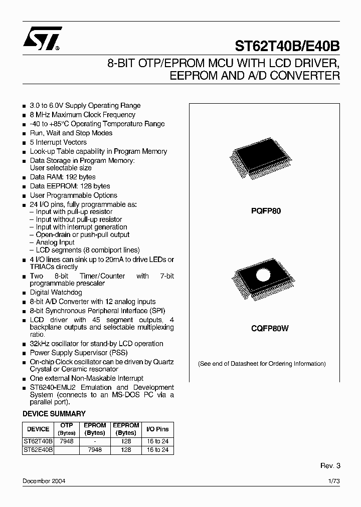ST6240BQ6GEN_8329815.PDF Datasheet