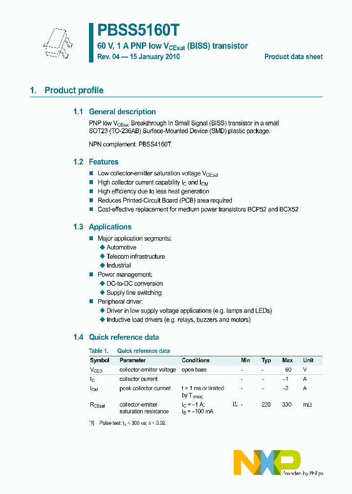 PBSS5160T-15_8331665.PDF Datasheet