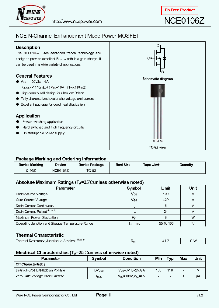 NCE0106Z_8332570.PDF Datasheet