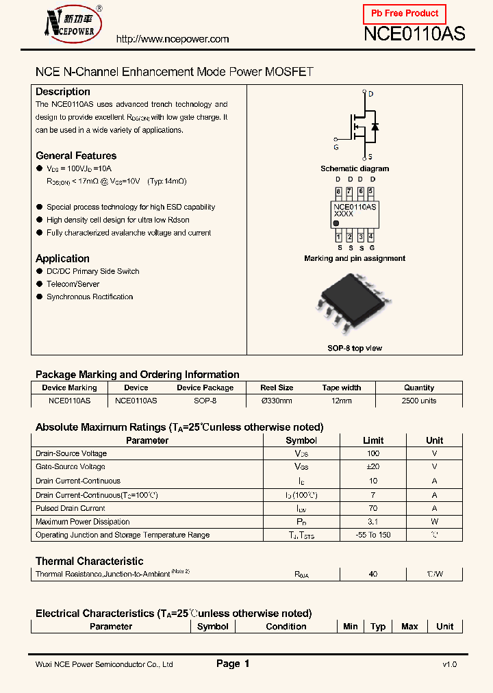 NCE0110AS_8332572.PDF Datasheet