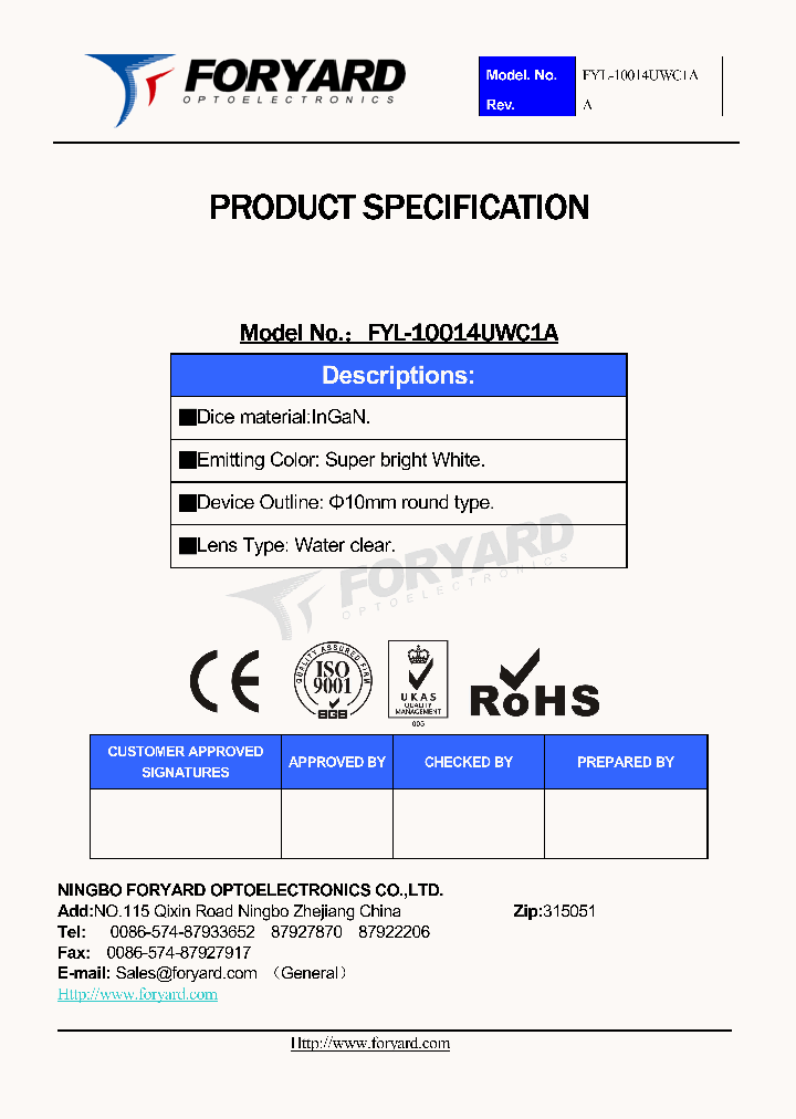 FYL-10014UWC1A-15_8332635.PDF Datasheet
