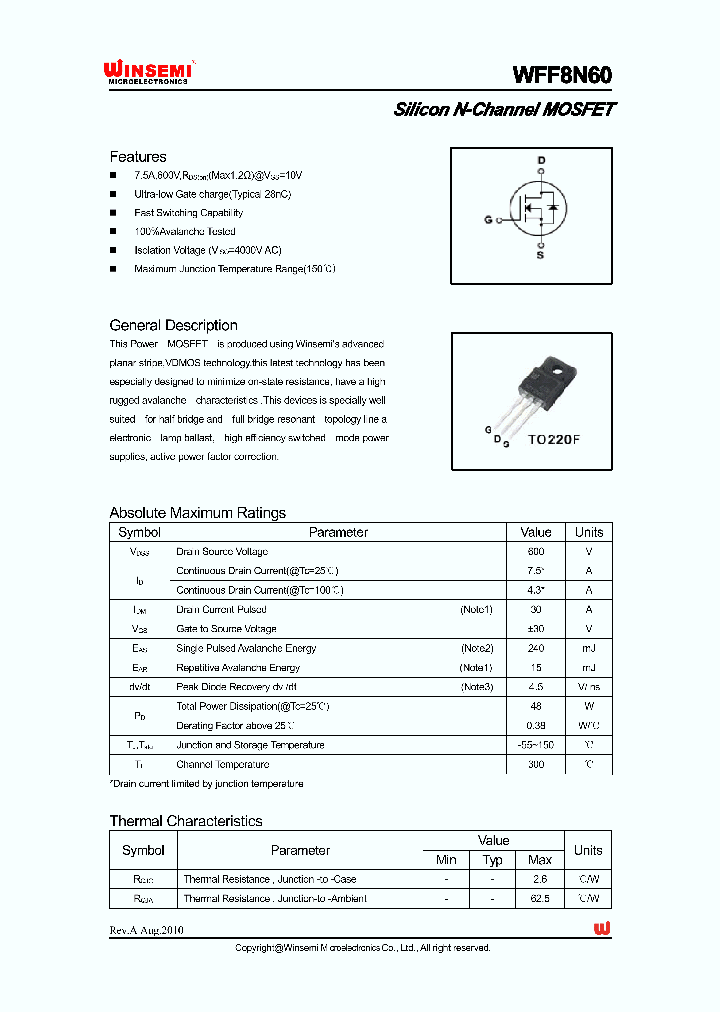 WFF8N60_8332841.PDF Datasheet
