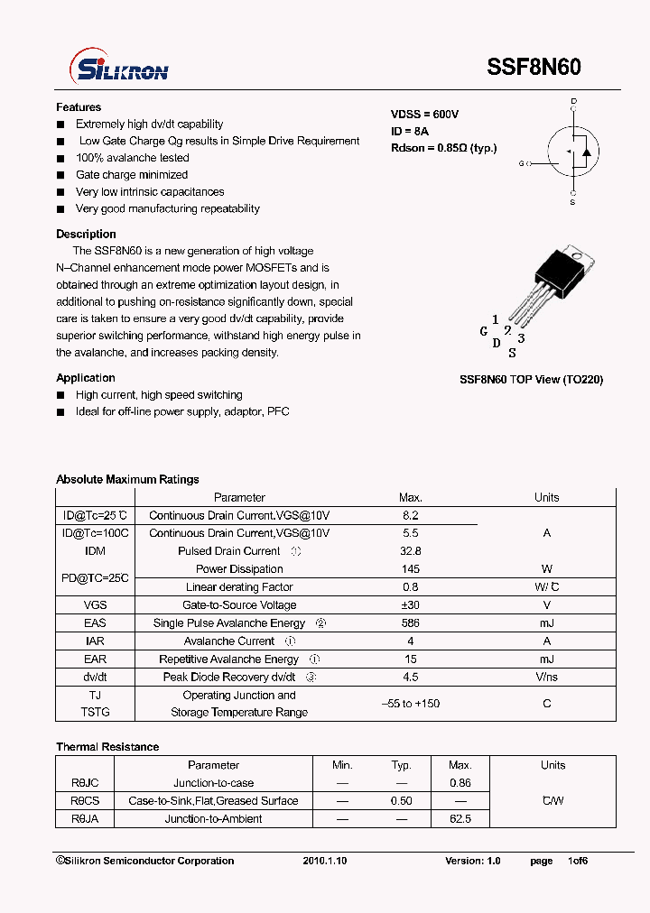 SSF8N60_8332846.PDF Datasheet
