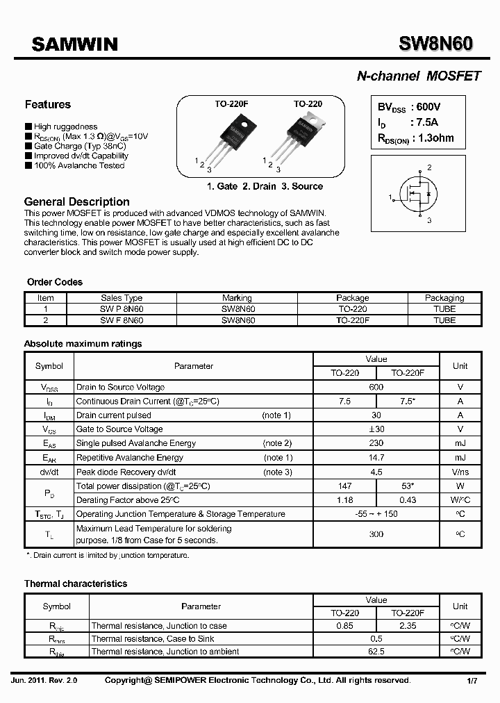 SWF8N60_8332845.PDF Datasheet