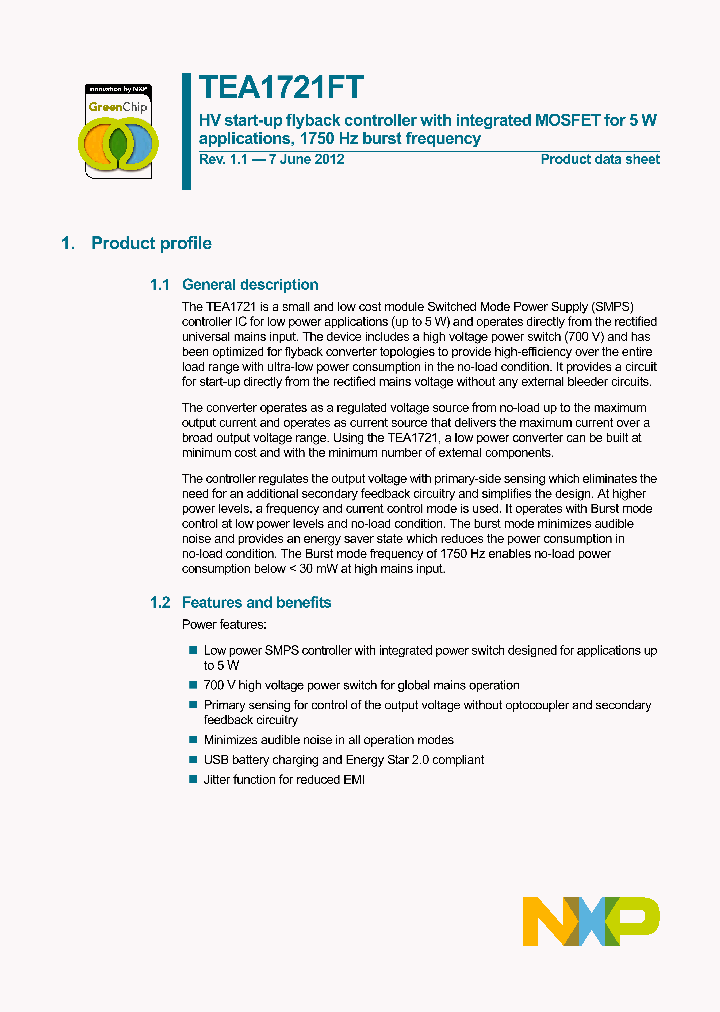 TEA1721FT_8333221.PDF Datasheet
