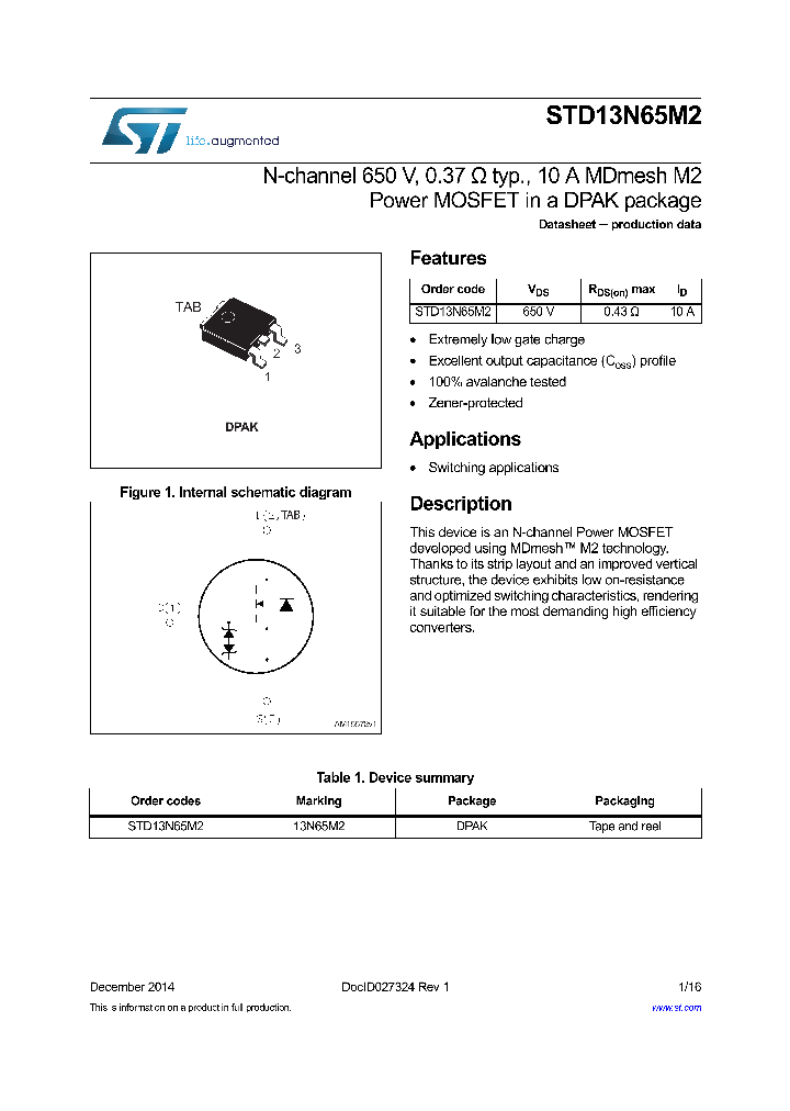 STD13N65M2_8334188.PDF Datasheet