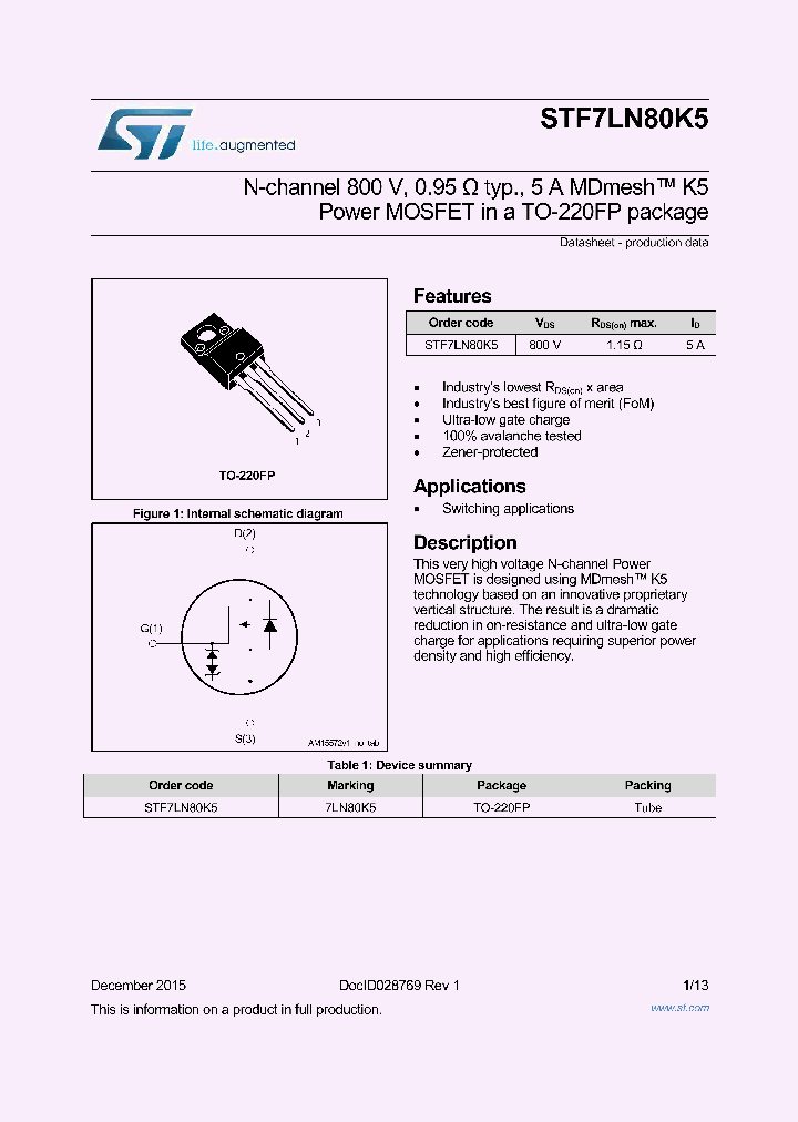 STF7LN80K5_8335066.PDF Datasheet