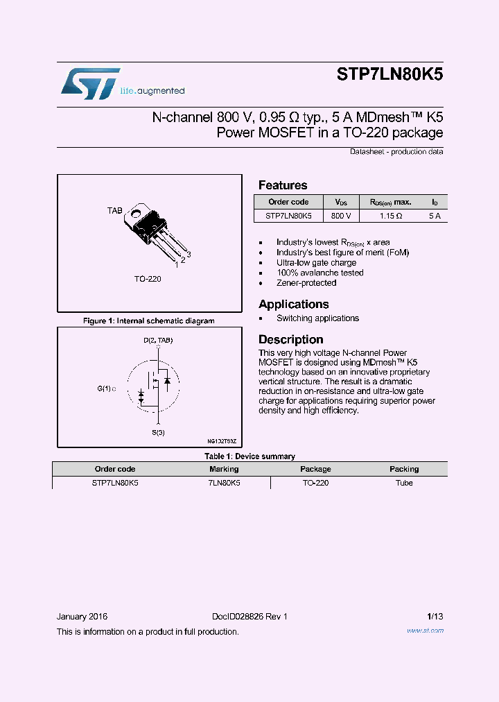 STP7LN80K5_8335069.PDF Datasheet
