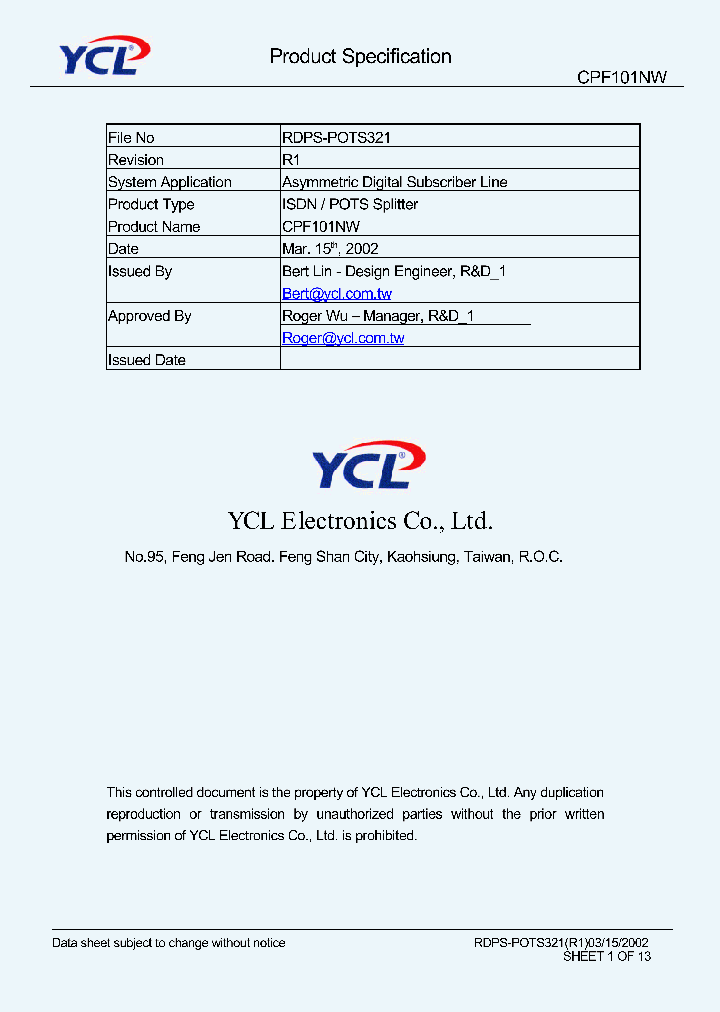 CPF101NW_8335599.PDF Datasheet