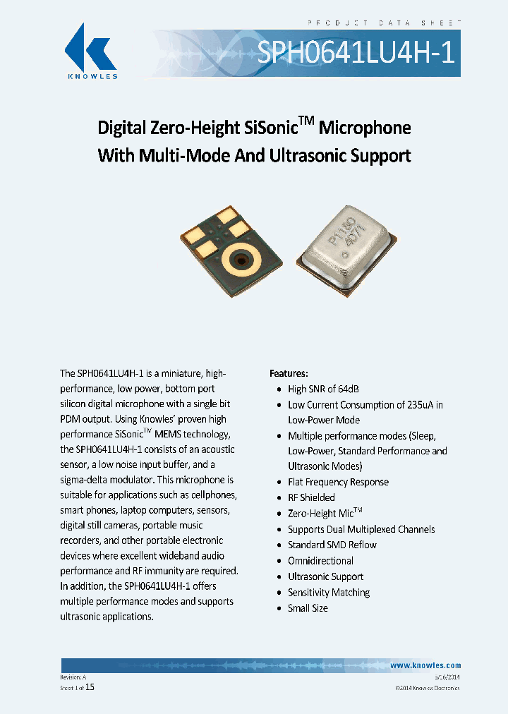 SPH0641LU4H-1_8335631.PDF Datasheet
