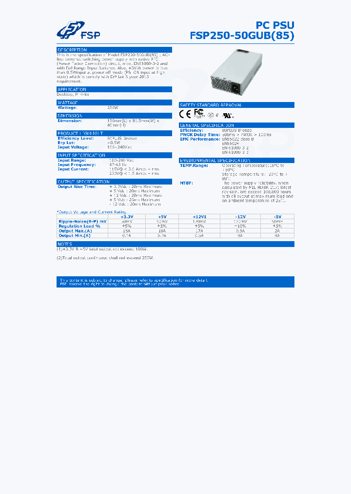 FSP250-50GUB85-15_8335963.PDF Datasheet