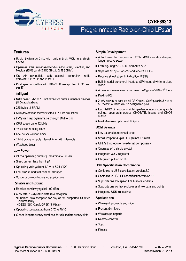 CYRF69313-40LTXC_8336507.PDF Datasheet